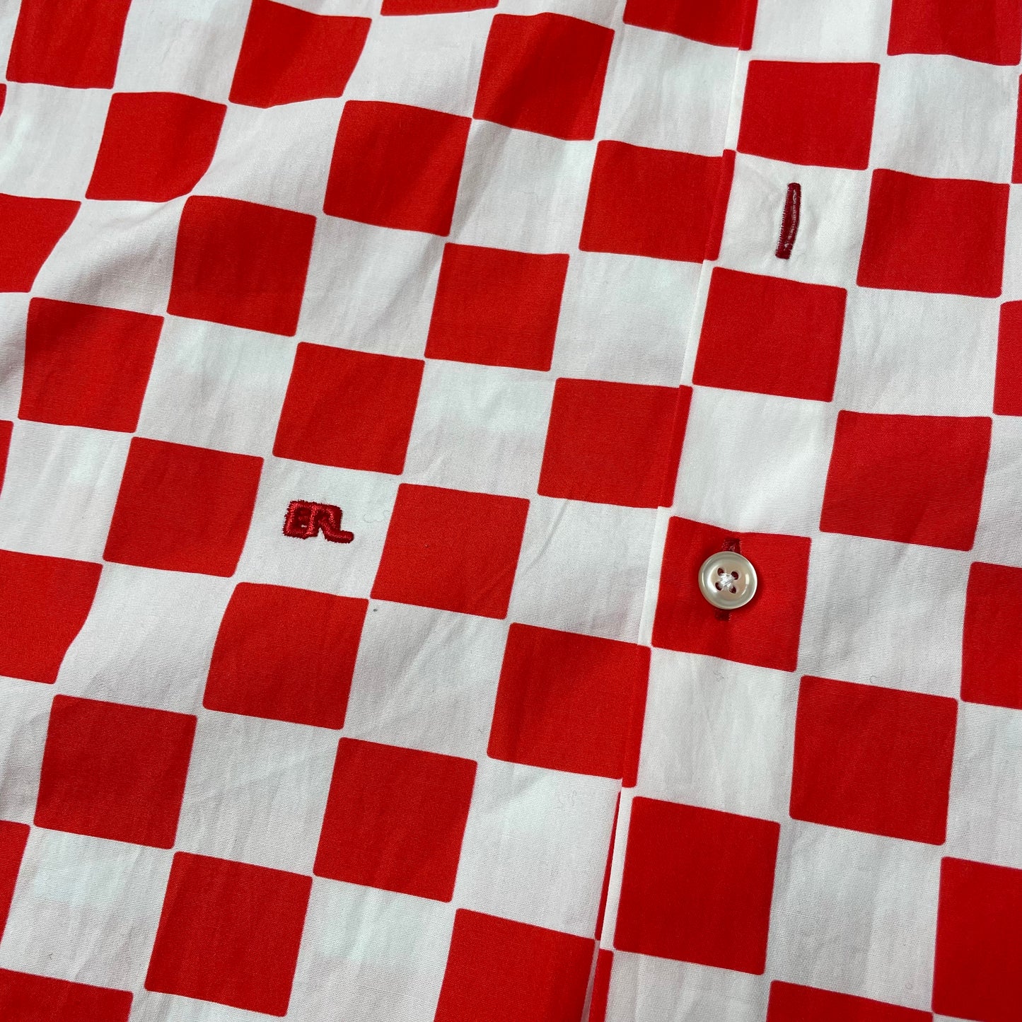 (M) ERL Checkerboard Hemd Kurzarm rot weiß kariert