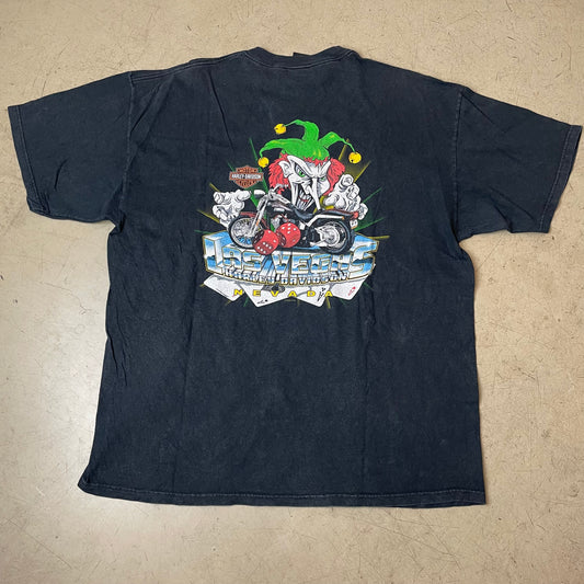 (XXL) 2005 Harley Davidson Nevada Las Vegas Tshirt faded schwarz Joker