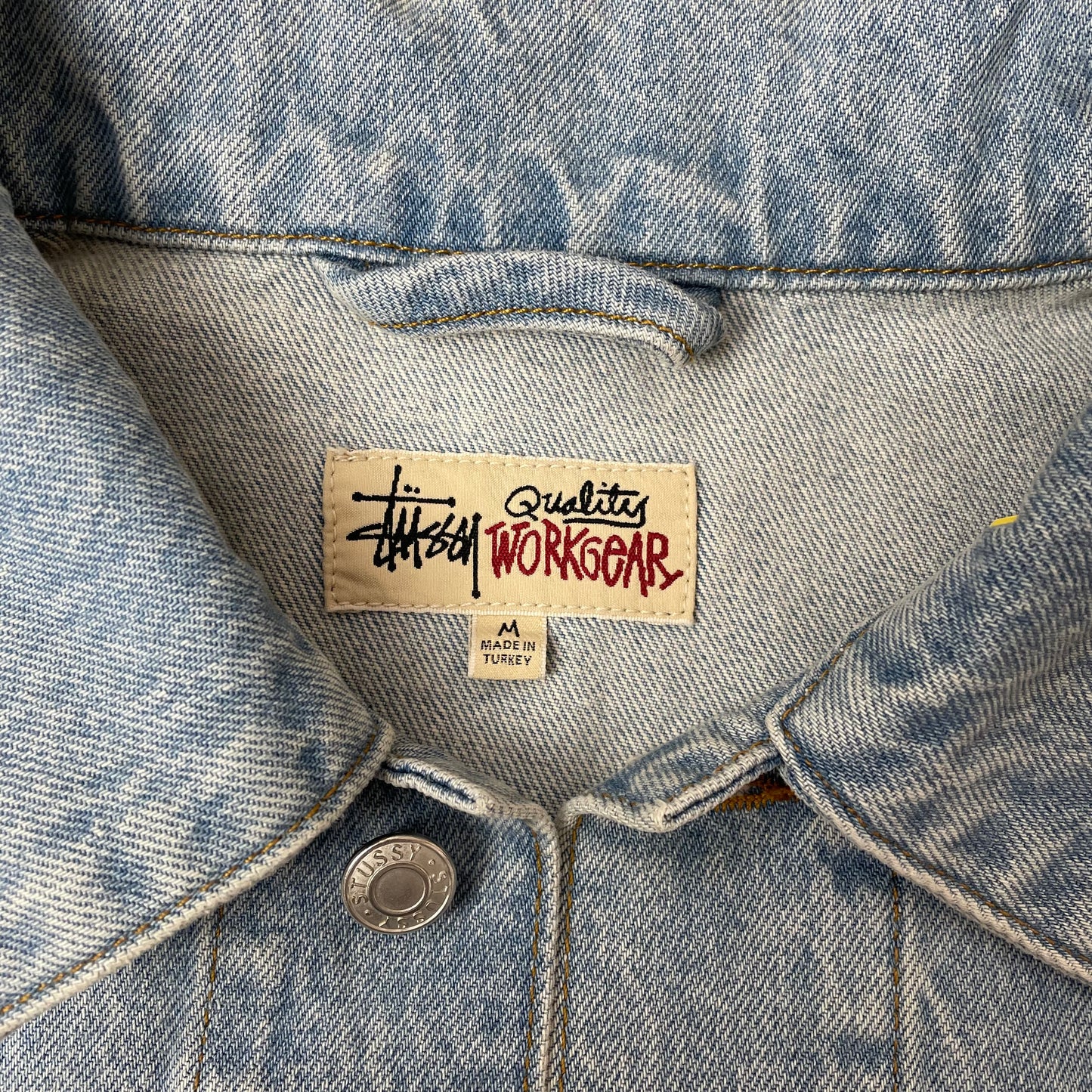 (M) Stüssy Work Gear Jeansjacke faded hellblau Denim Jacket