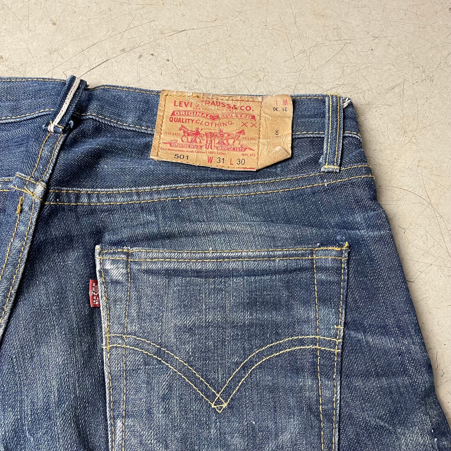 (M) Vintage 1993 Levi’s Big E Selvedge Selvage Jeanshose faded Blue W31/L30