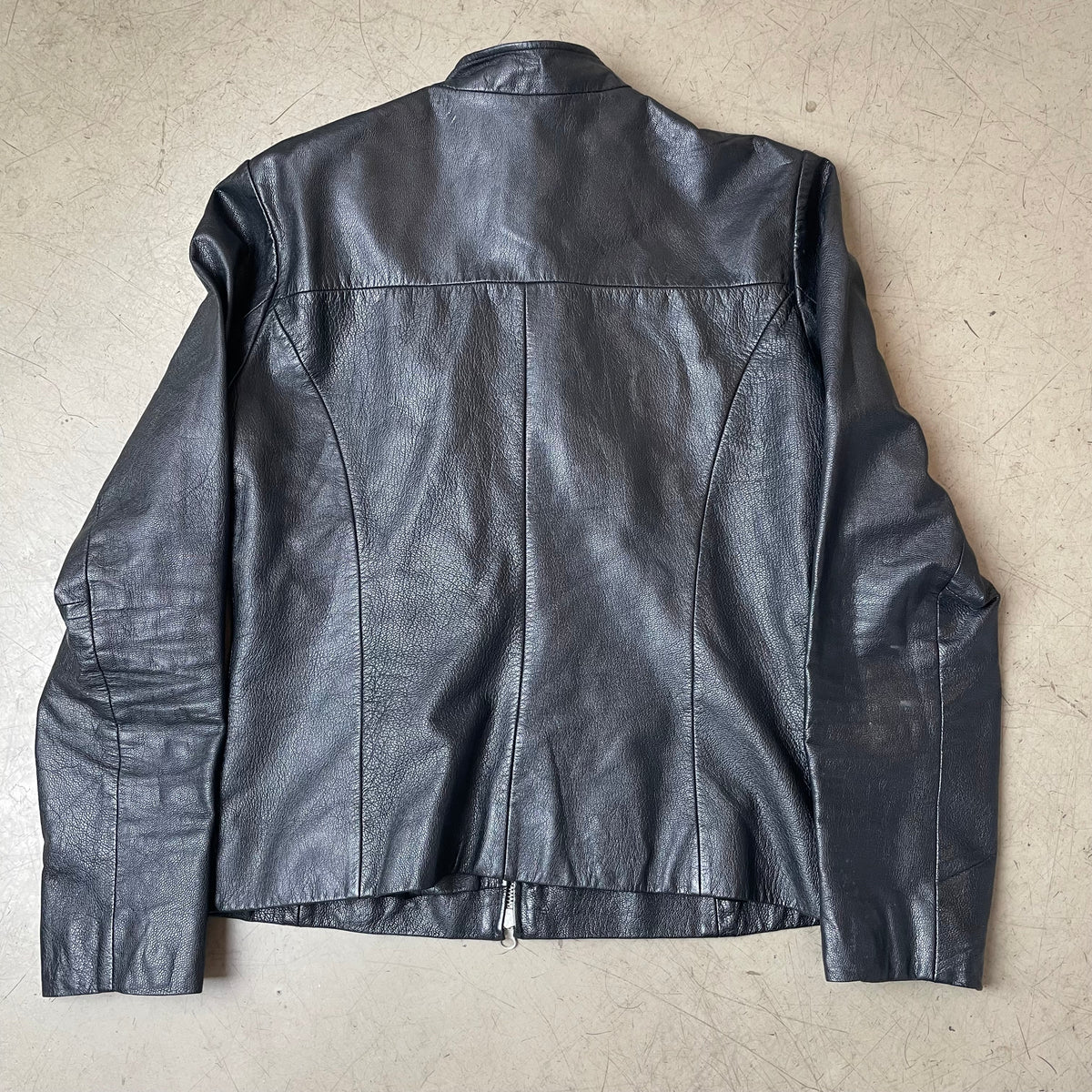 (S) Vintage Helline Lederjacke schwarz cropped