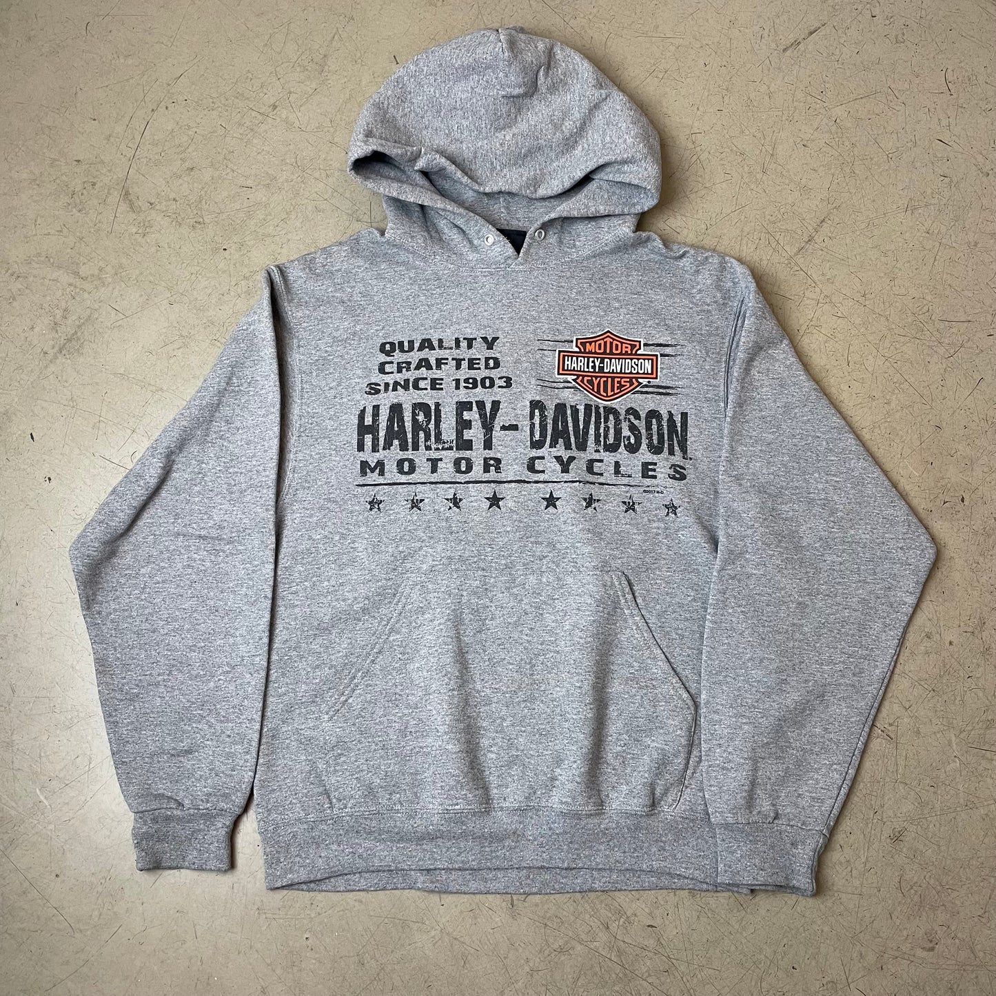 (M) 2017 Harley Davidson Big Logo Hoodie grau Pocono Mountain