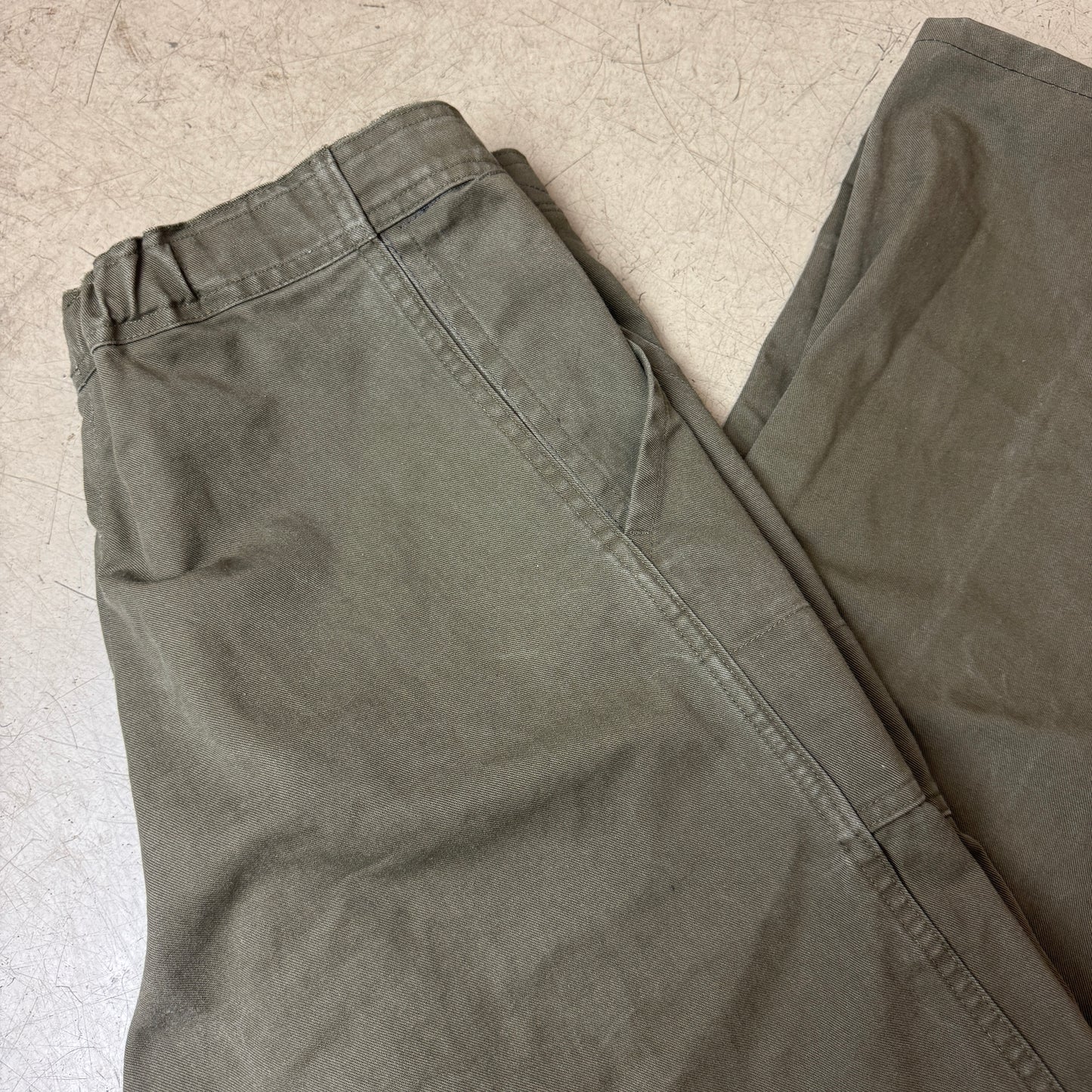 (XL) Repaired Vintage Army Fatigue Pants Olivgrün
