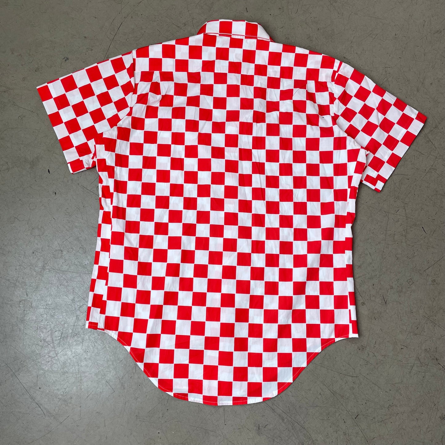 (M) ERL Checkerboard Hemd Kurzarm rot weiß kariert