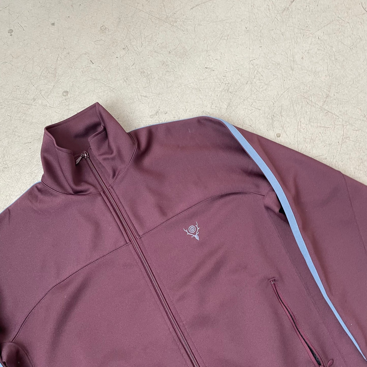 (S) South2 West8 Track Jacket dunkelbraun Burgunder blau