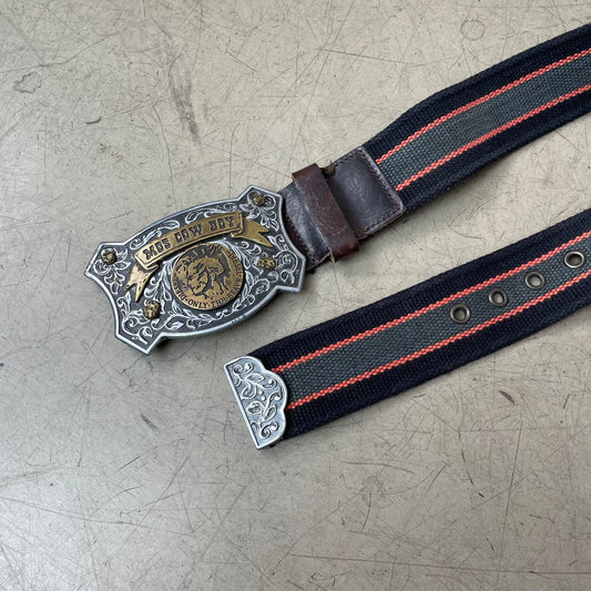 2000s Diesel Big Buckle Gürtel schwarz grau 106cm
