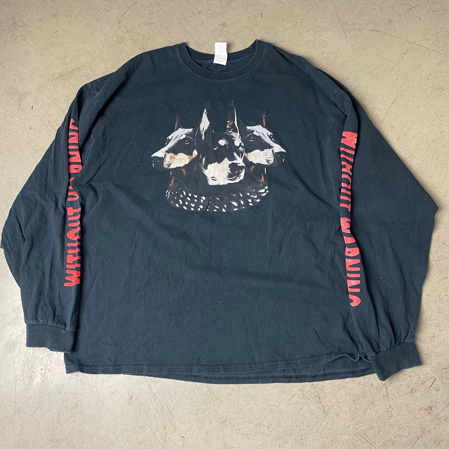 (XXL) Without Warning Tour Merch Dobermann Print Longsleeve schwarz