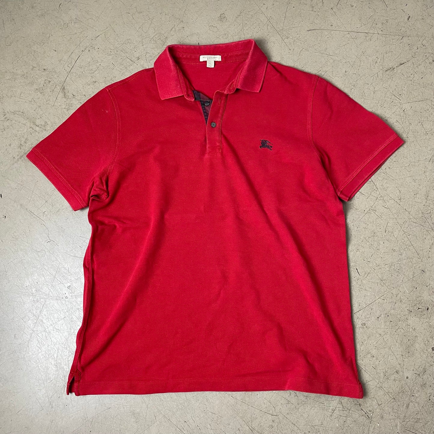 (XL) Burberry Polo Tshirt Rot Logo Stick
