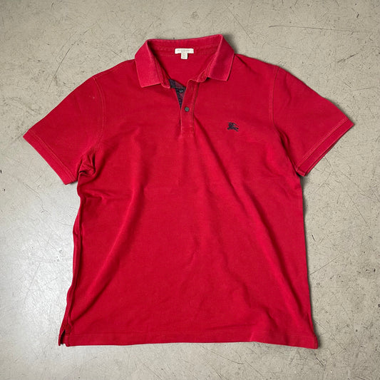 (XL) Burberry Polo Tshirt Rot Logo Stick