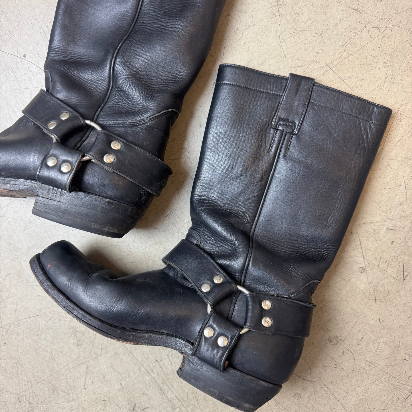 (44) Vintage Echt-Leder Biker Boots