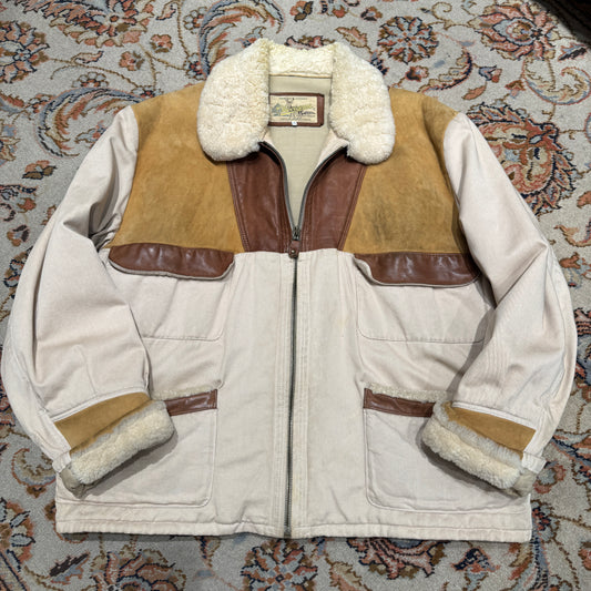 (XXL) RARE CHEVIGNON CANVAS LEDERJACKE