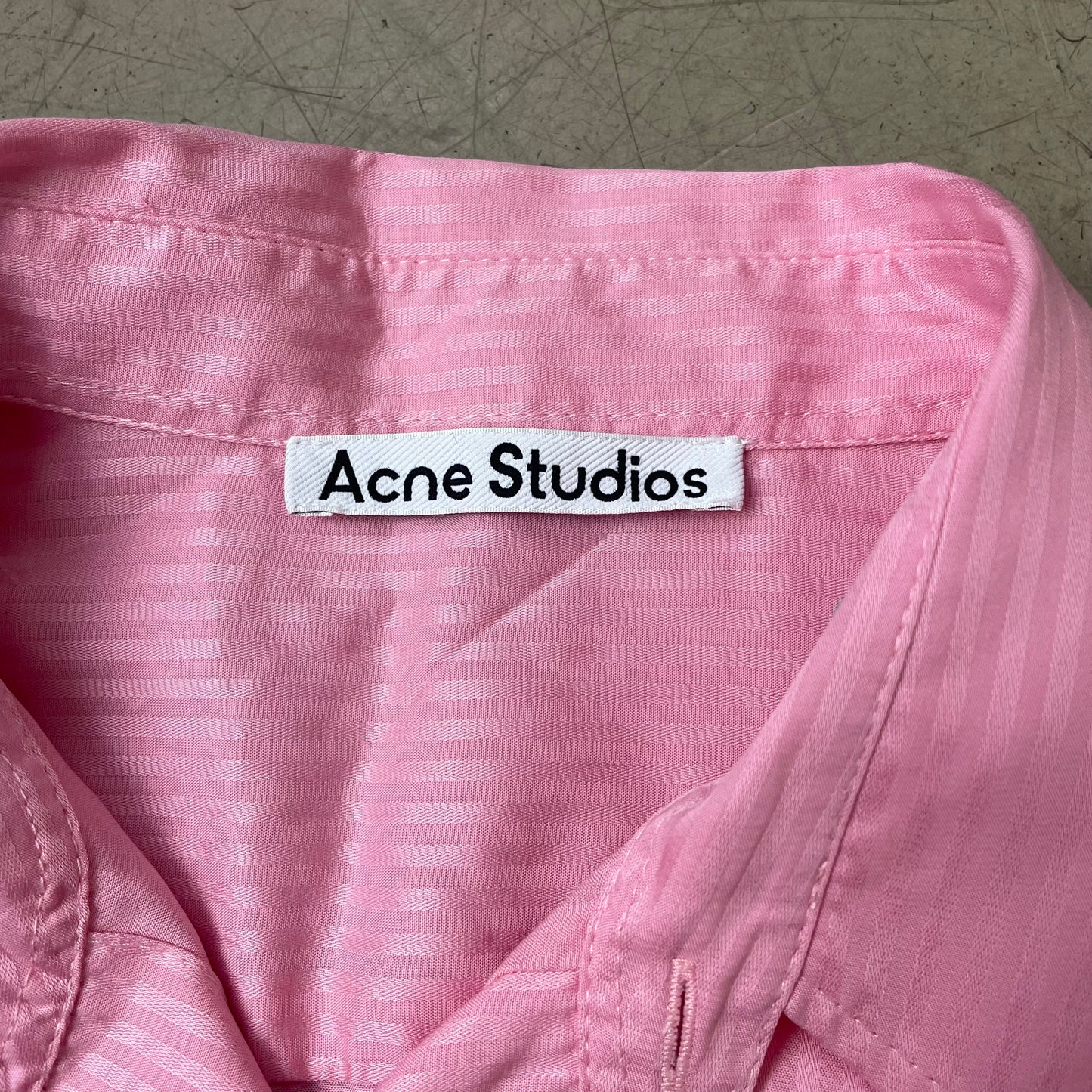 (L) Acne Studios Kurzarm Hemd pink rosa gestreift 46