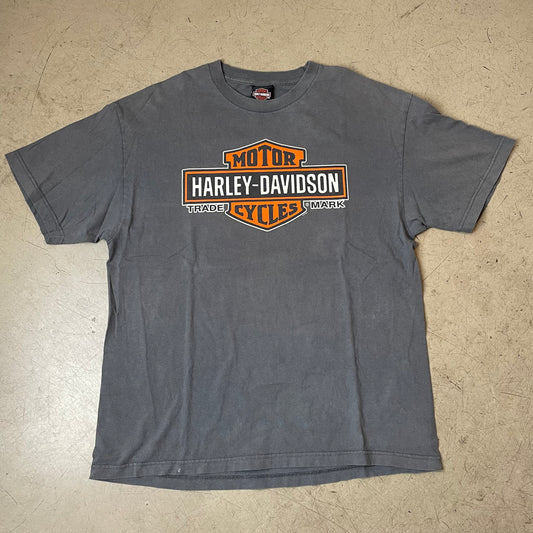 (XL) 2016 Harley Davidson Pittsburgh Big Logo Tshirt Faded grau