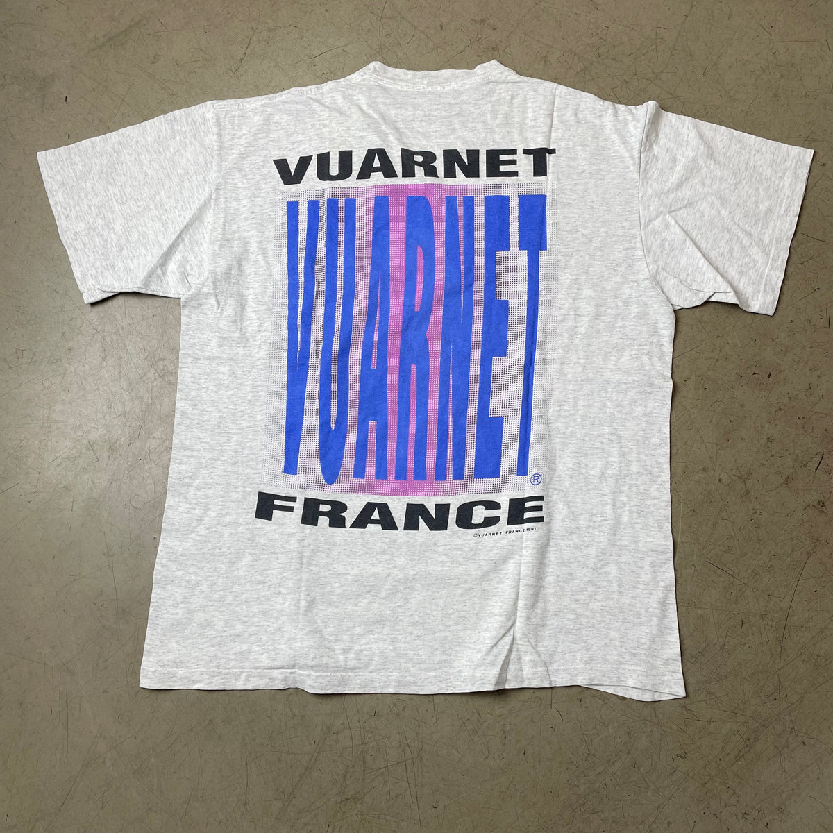 (XL) 1990s Vuarnet France Tshirt grau blau