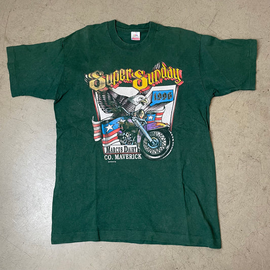(L) 1996 Maverick Marcus Dairy Super Sunday Tshirt grün Single Stitch