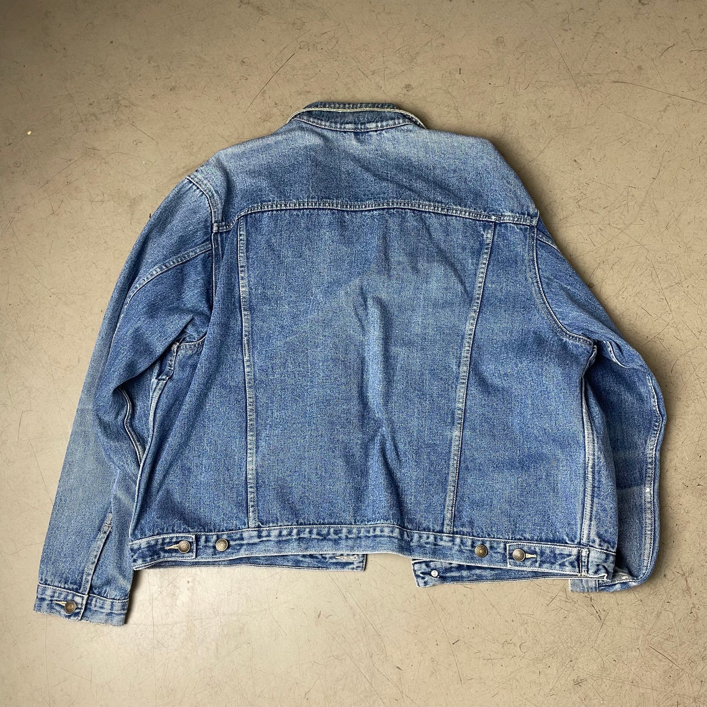 (XXL) Vintage Jeansjacke Michelin Patch blau
