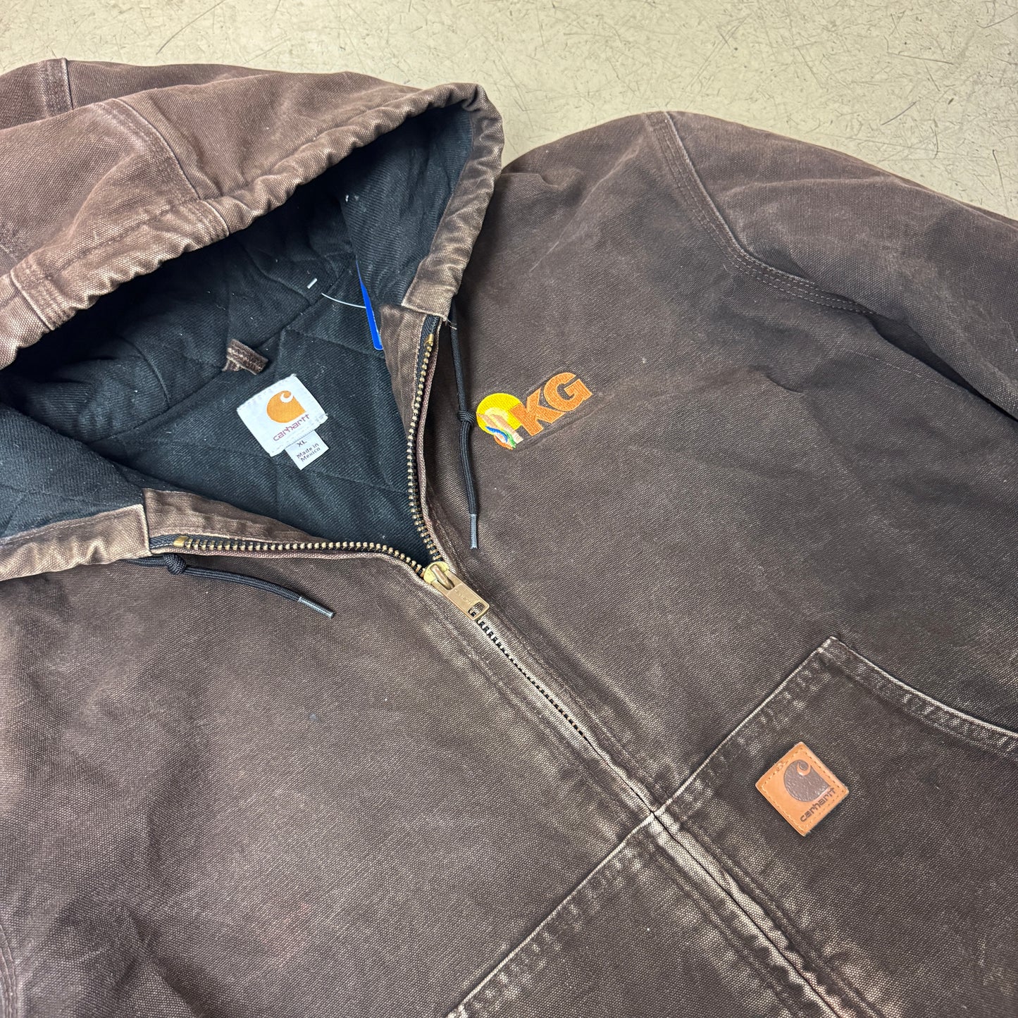 (XL) Carhartt Hooded Active Jacket J130 DKB