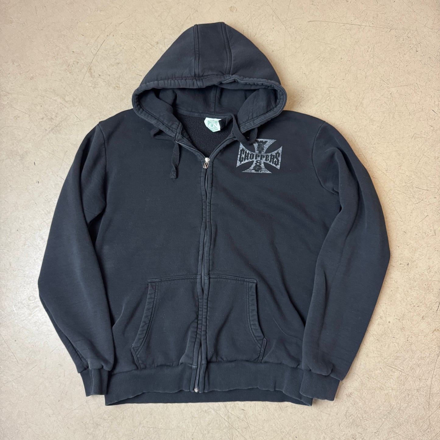 (XL) Rare 2000s Faded Choppers Zip Hoodie