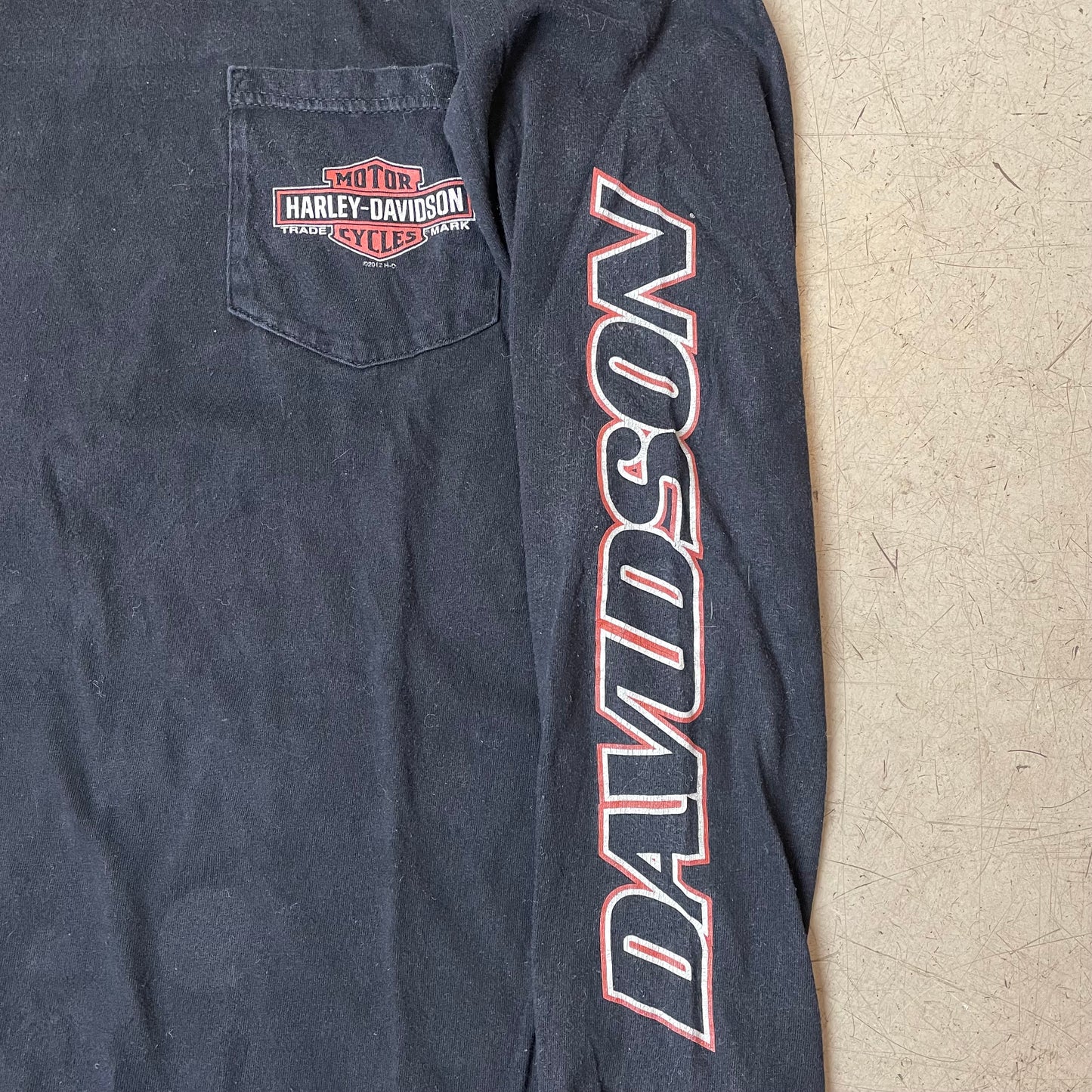 (L) 2012 Harley Davidson Longsleeve schwarz Eagle Flames Pocono