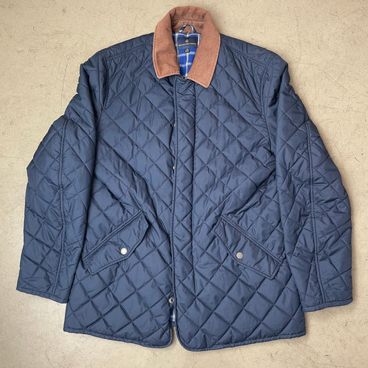 (M) Brooks Brothers Steppjacke Navy dunkelblau Kordkragen