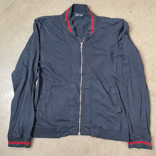 (L) Dries van Noten Sweatjacke Zipped Cardigan dunkelblau Navy rot