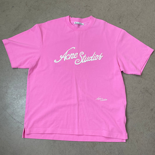 (S-M) Acne Studios Big Logo Tshirt pink