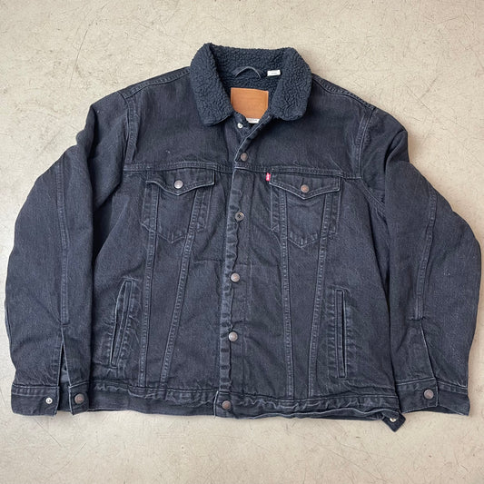 (XL) Levi’s Sherpa Jeansjacke gefüttert schwarz