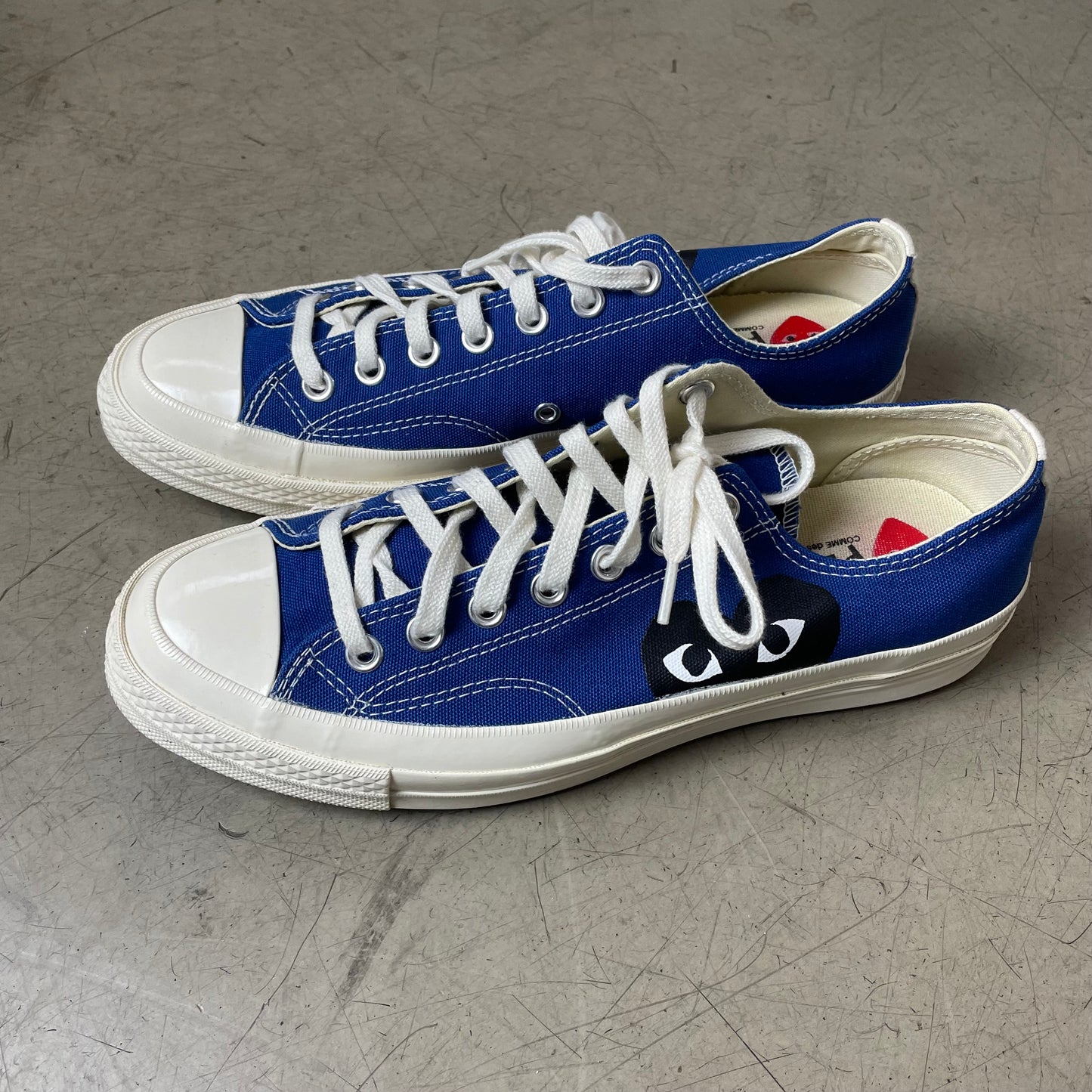 (EU 42,5) CDG Comme des Garcons Converse Chucks Low blau weiß US9