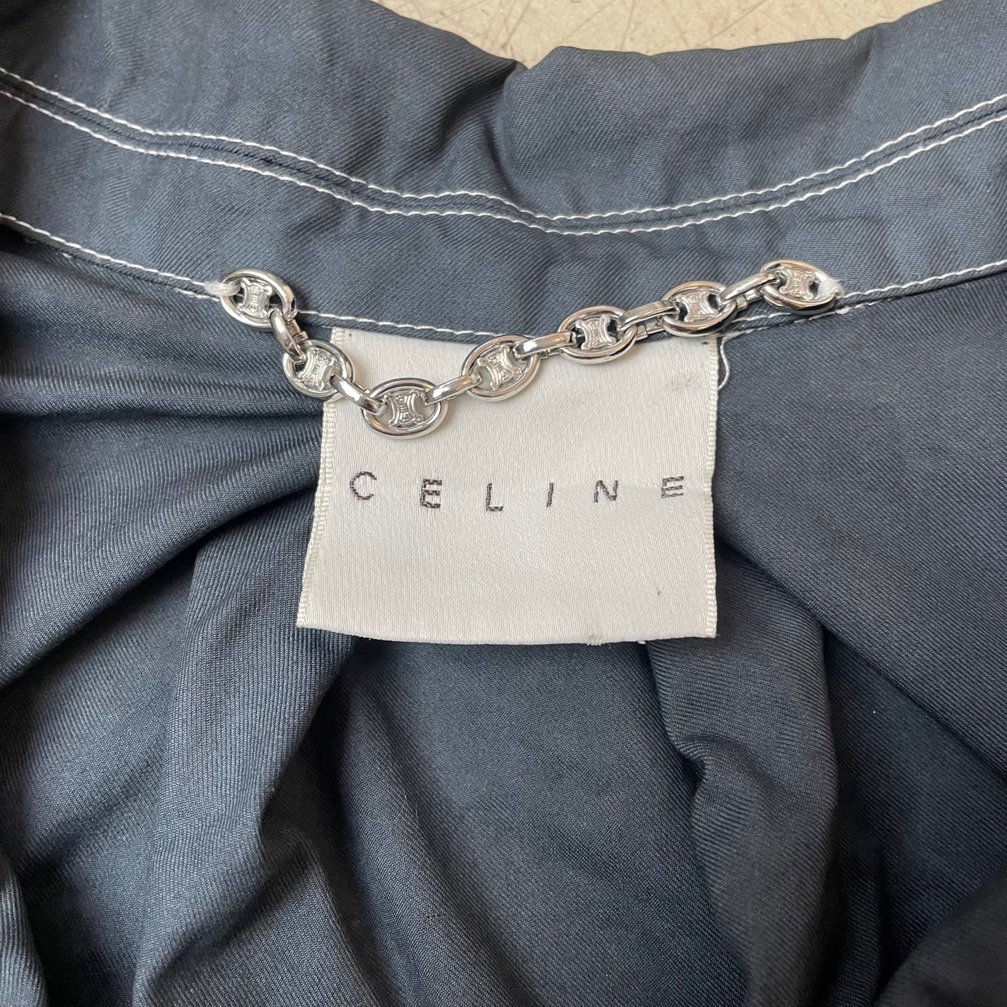 (S-M) Celine Blazer dünne Jacke schwarz Kontrastnähte WMN