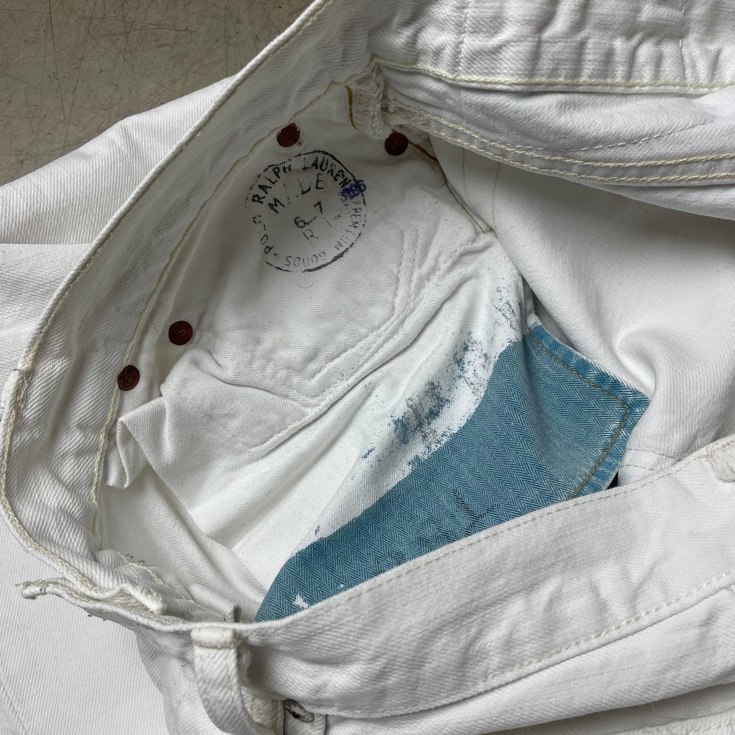 (L) Polo by Ralph Lauren Jeanshose Denim weiß W32/L34