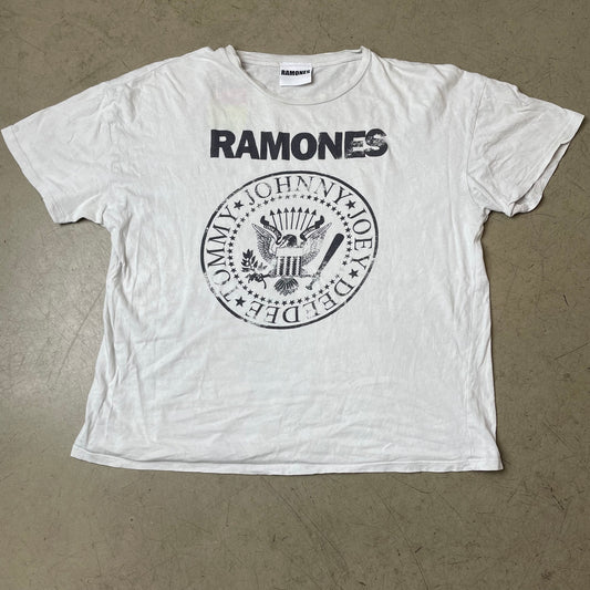 (M) Ramones Band Tshirt weiß schwarz