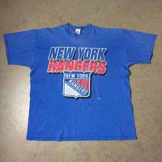 (XXL) Repaired New York Rangers Tshirt Faded Blau