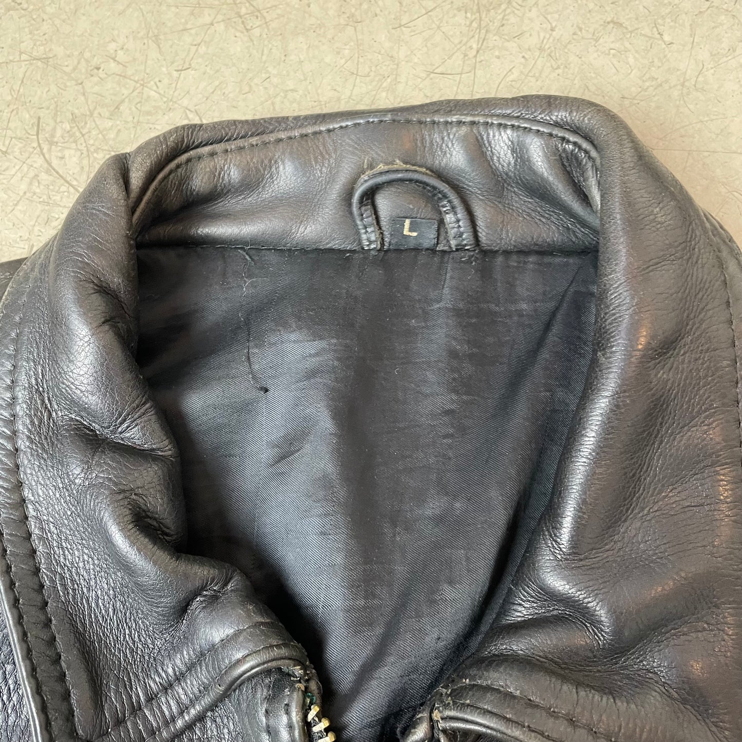 (L) Vintage Bomber Lederjacke faded black