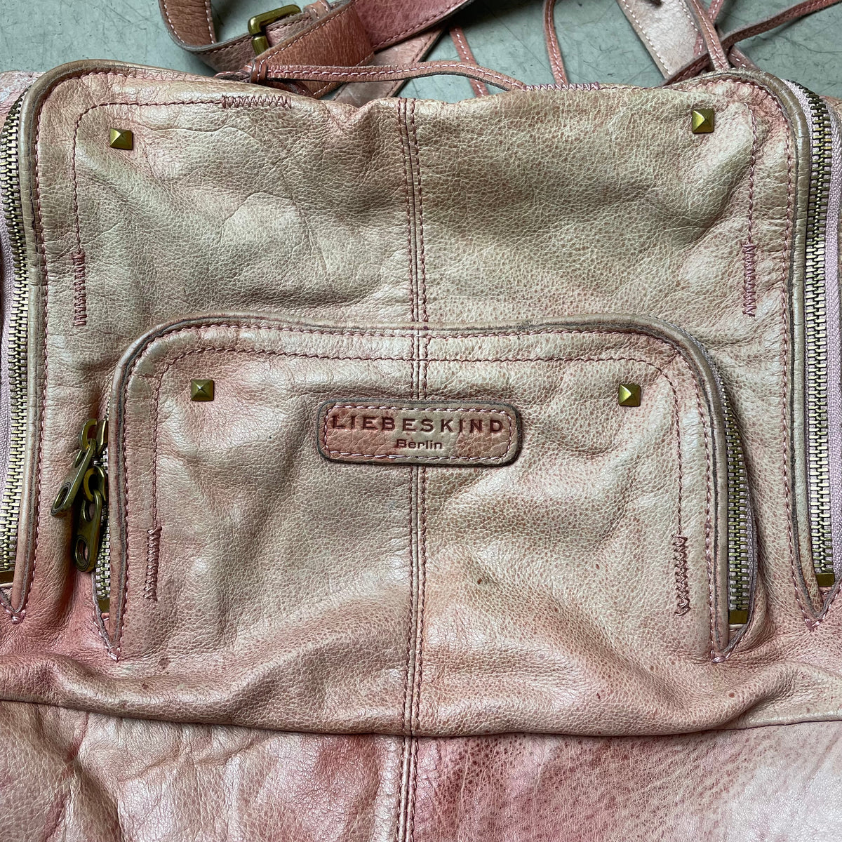 Faded Liebeskind Berlin Leder Tasche rot rosa