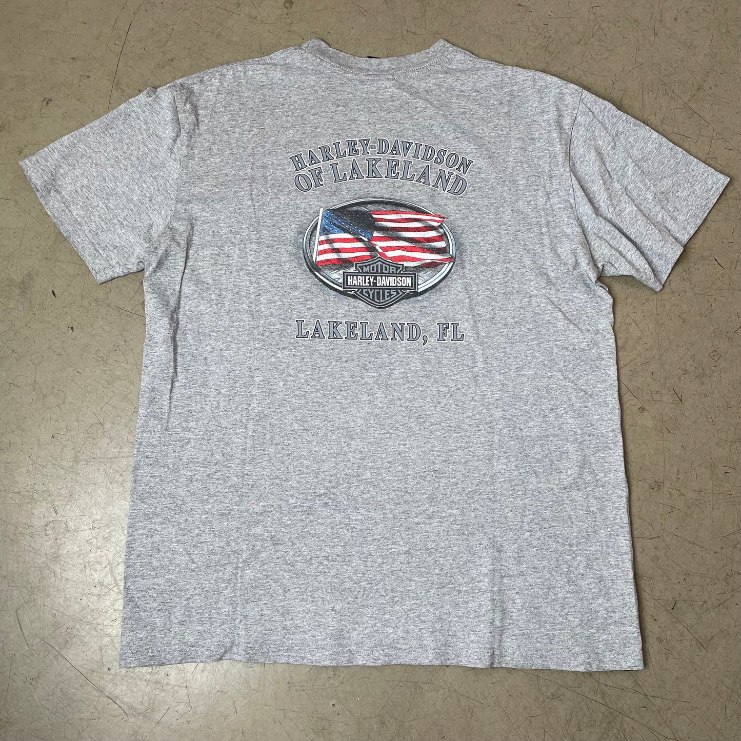 (L) Harley Davidson Tshirt grau Pocket Lakeland