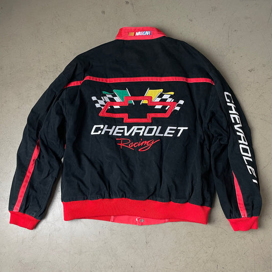 (L) Vintage Nascar Chevrolet Racing Jacke schwarz rot