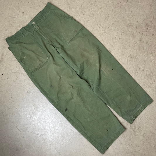 (L) US Army Front Pocket Utility Fatigue Pants faded olivgrün W34L29