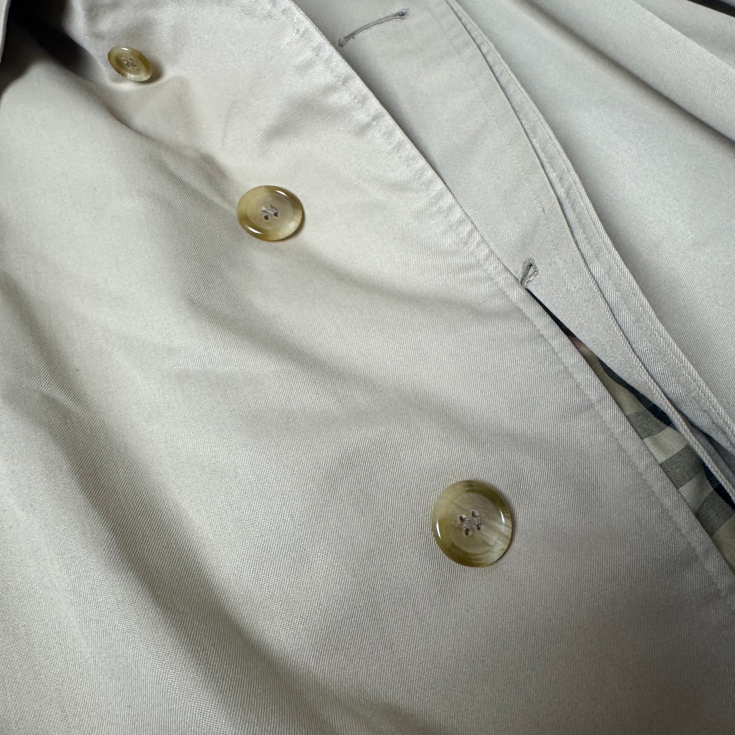 (L) Vintage Burberry Trench Coat Mantel beige creme