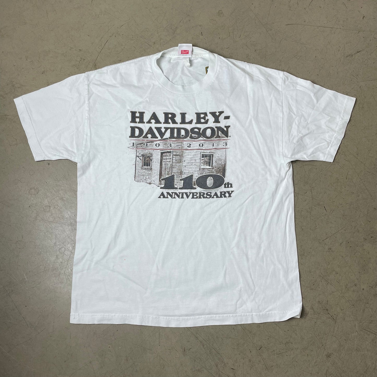 (XL) Harley Davidson 110th Anniversary Biker Tshirt weiß
