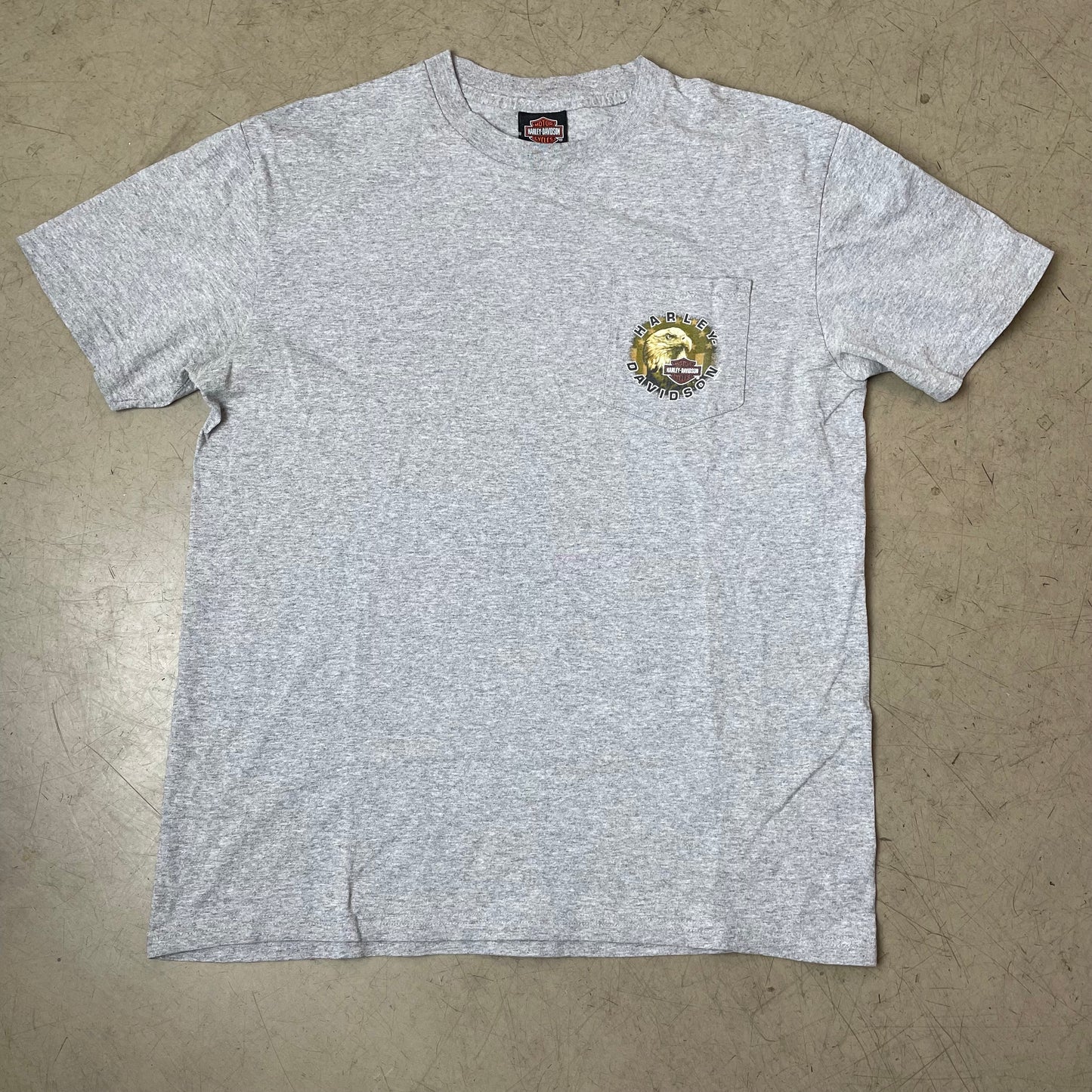 (L) Harley Davidson Tshirt grau Pocket Lakeland