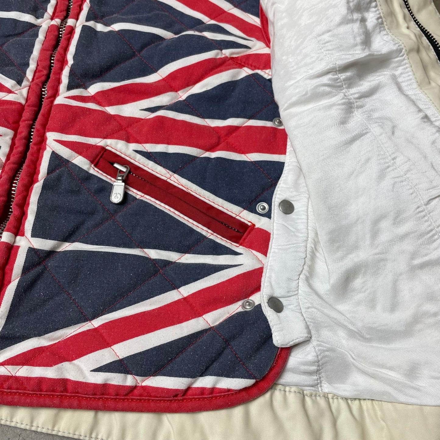 (M) Vintage Belstaff Black Prince Jacke beige Creme sz 42
