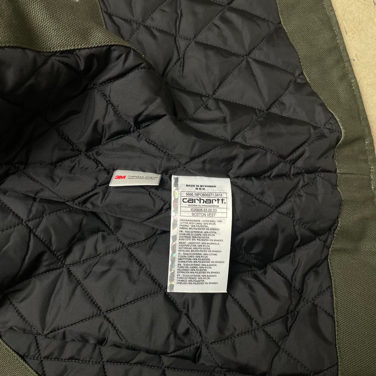 (L) Carhartt WIP Duck Weste oliv grün