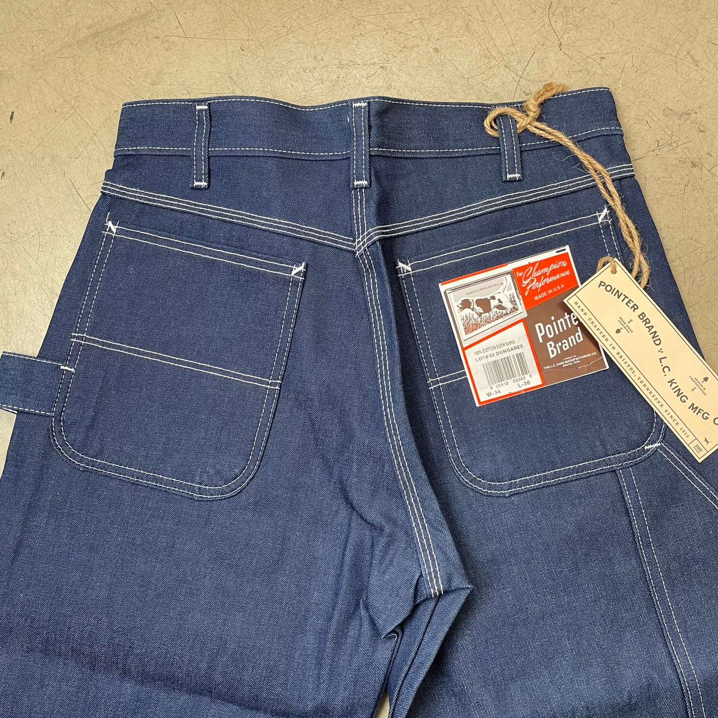 (L) Pointer Brand US Workwear Carpenter Denim Pants Navy W34 L36