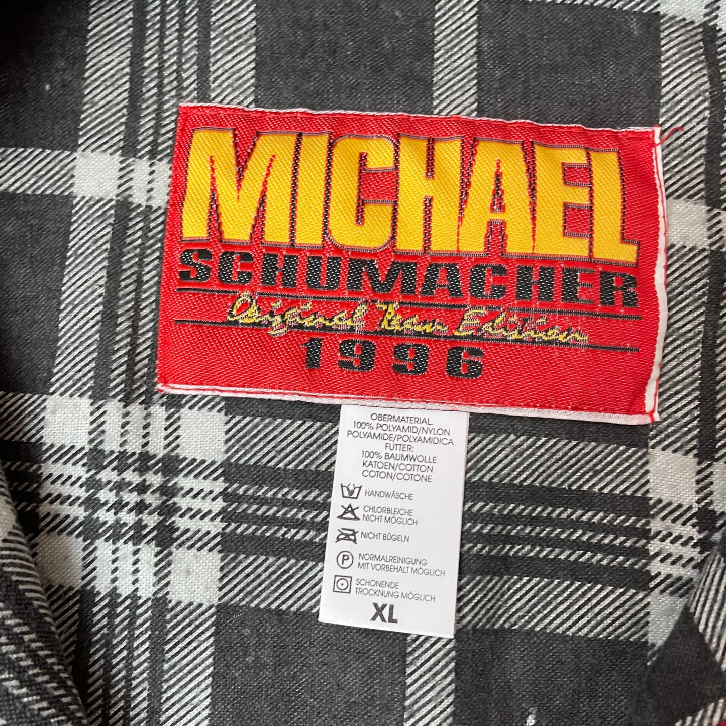 (XL) 1990s Michael Schumacher Harrington Jacket rot gelb