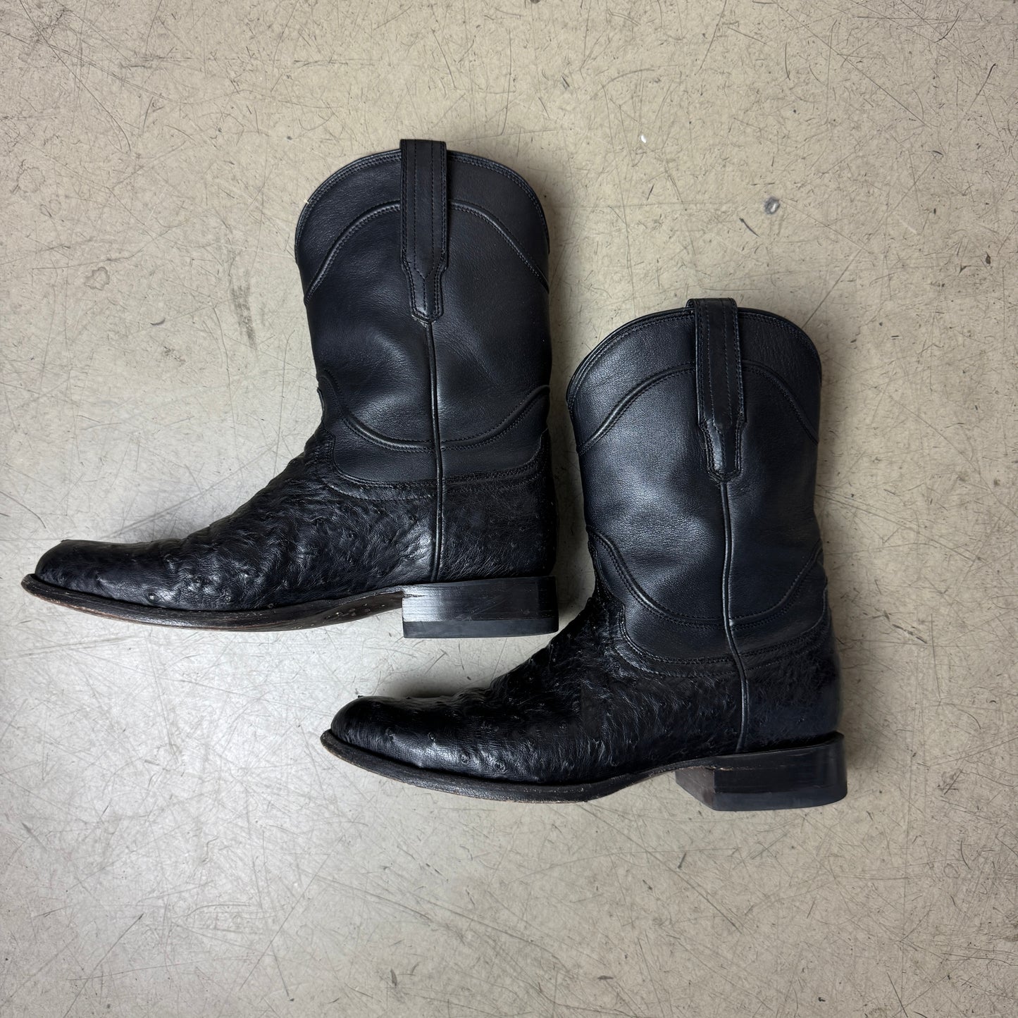 (42) Tecovas Leder Cowboy Boots schwarz Lederstiefel US9