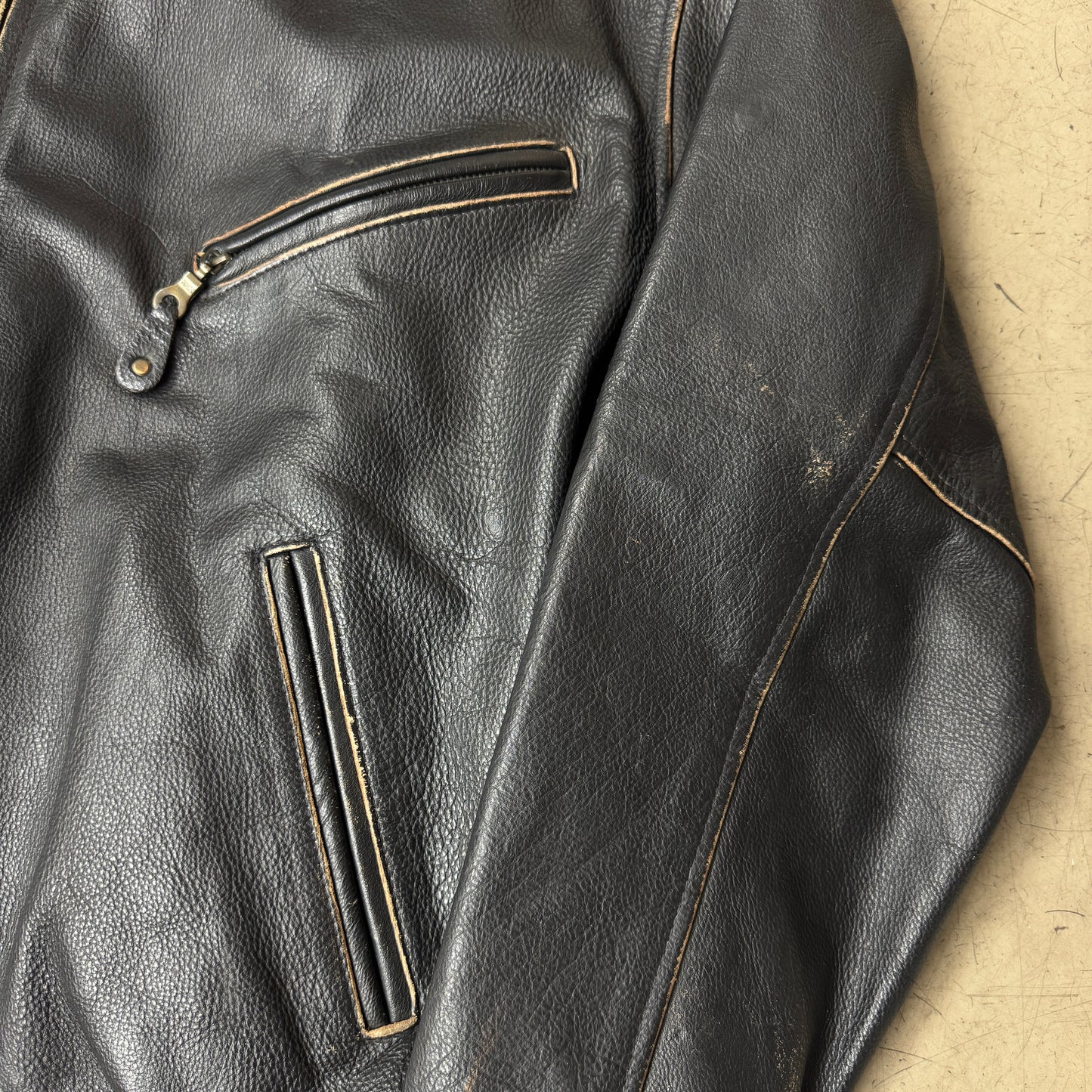 (L) Vintage Gipsy Leder Bomberjacke schwarz