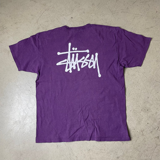 (L) Stüssy Big Logo Tshirt lila weiß