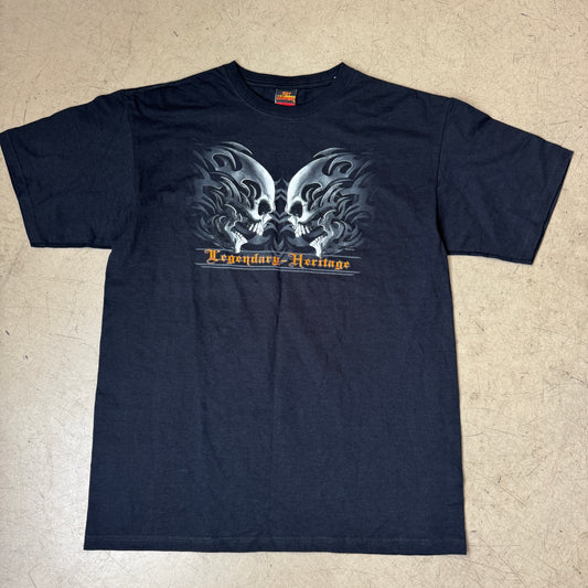 (XL) Skull Tribal Biker T-Shirt schwarz Legendary Heritage