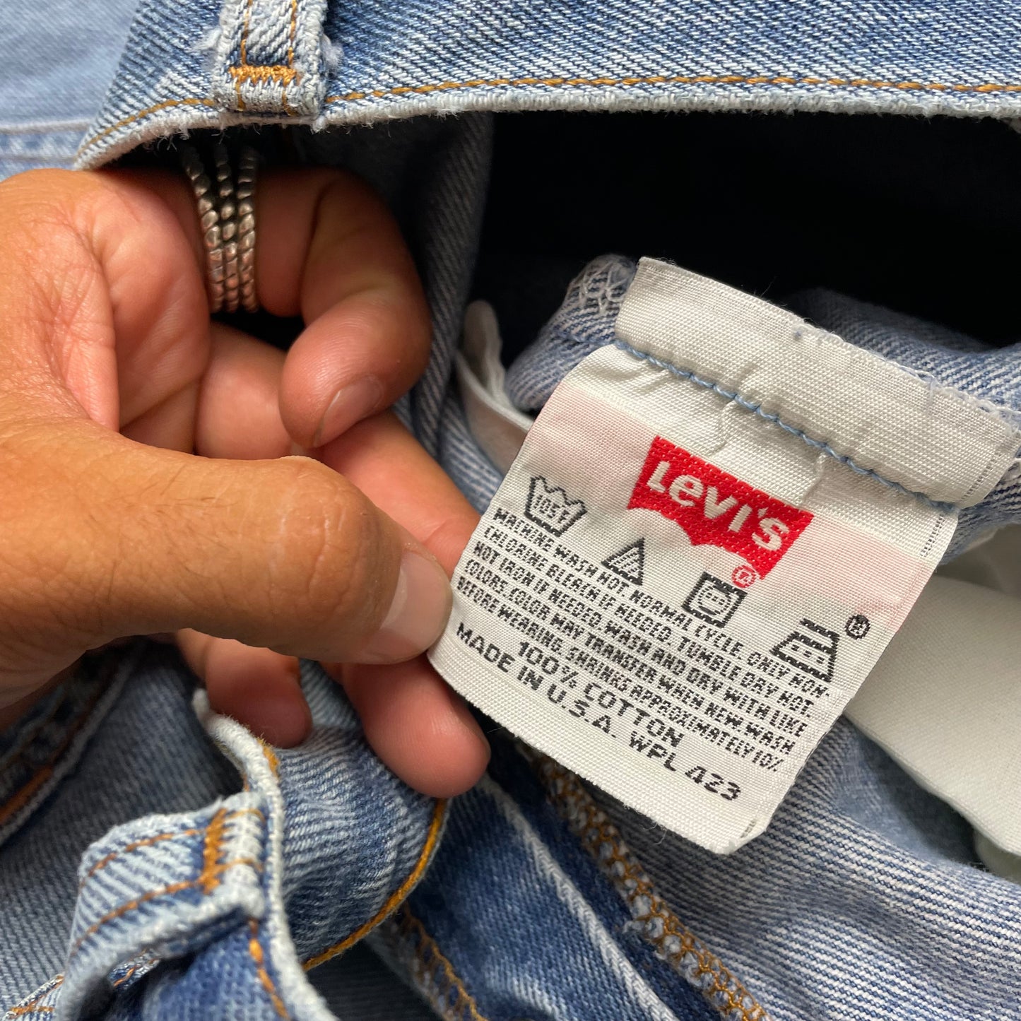 (L-XL) 1998 Levi’s 501 Jeanshose faded hellblau W38L31