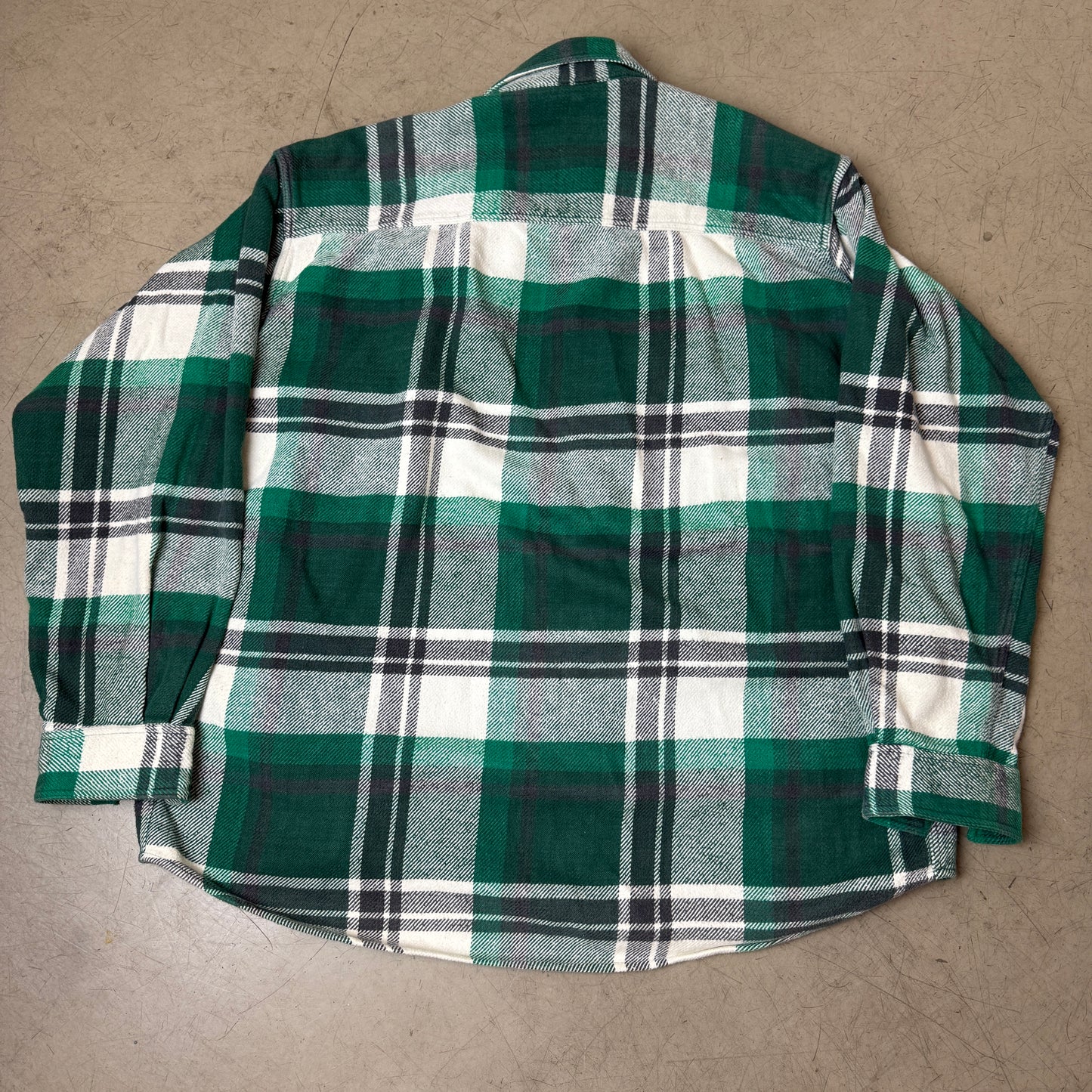(L) Vintage Flanellhemd Webster‘s kariert weiß grün